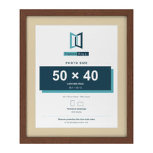 Dark Teak 60 x 50 cm picture frame with an ivory mount for a 50 x 40 cm photo