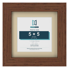 Dark Teak 7 x 7 inch picture frame with an ivory mount for a 5 x 5 inch photo