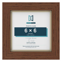 Dark Teak 7 x 7 inch picture frame with an ivory mount for a 6 x 6 inch photo