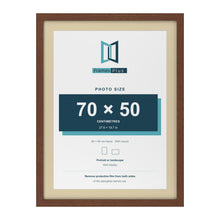 Dark Teak 80 x 60 cm picture frame with an ivory mount for a 70 x 50 cm photo