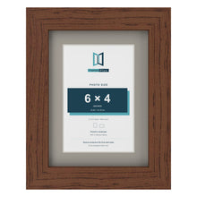 Dark Teak 8 x 6 inch picture frame with a Dawn Grey mount for a 6 x 4 inch photo