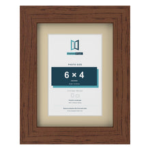 Dark Teak 8 x 6 inch picture frame with an ivory mount for a 6 x 4 inch photo