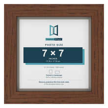 Dark Teak 8 x 8 inch picture frame with a Dawn Grey mount for a 7 x 7 inch photo