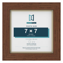 Dark Teak 8 x 8 inch picture frame with an ivory mount for a 7 x 7 inch photo