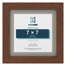 Dark Teak 9 x 9 inch picture frame with a Dawn Grey mount for a 7 x 7 inch photo