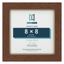 Dark Teak 9 x 9 inch picture frame with an ivory mount for an 8 x 8 inch photo