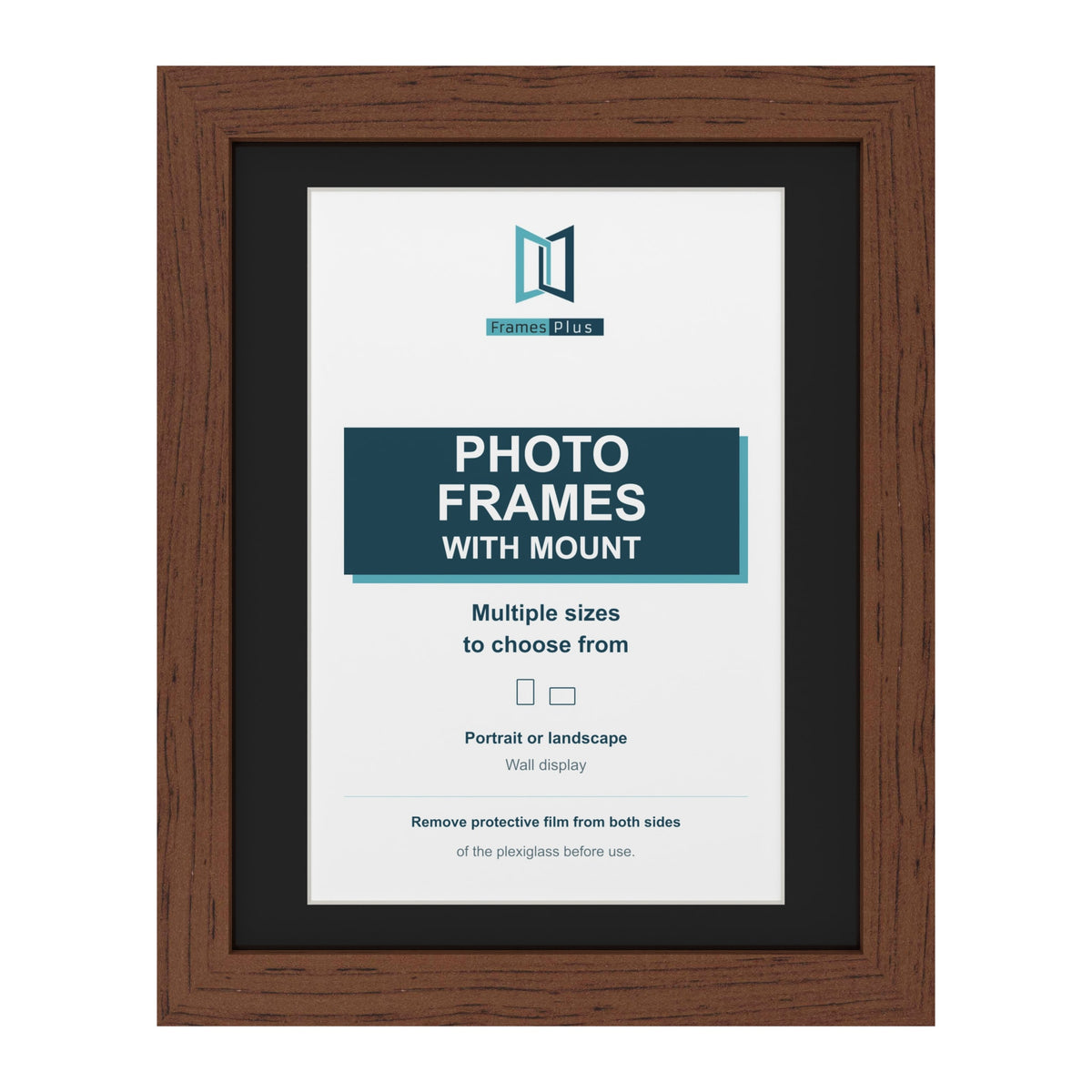 Dark Teak picture frame with a black mount