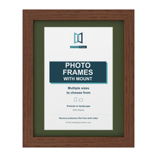 Dark Teak picture frame with a green mount