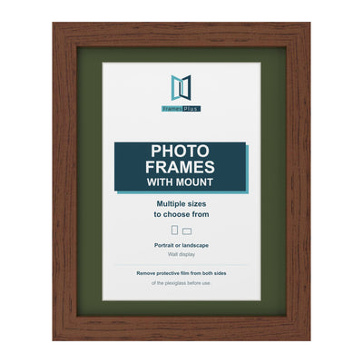Classic Range Dark Teak Picture, Photo & Poster Frame with Green Mount