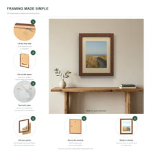 How to put a photo in a Dark Teak frame with an ivory mount in six steps