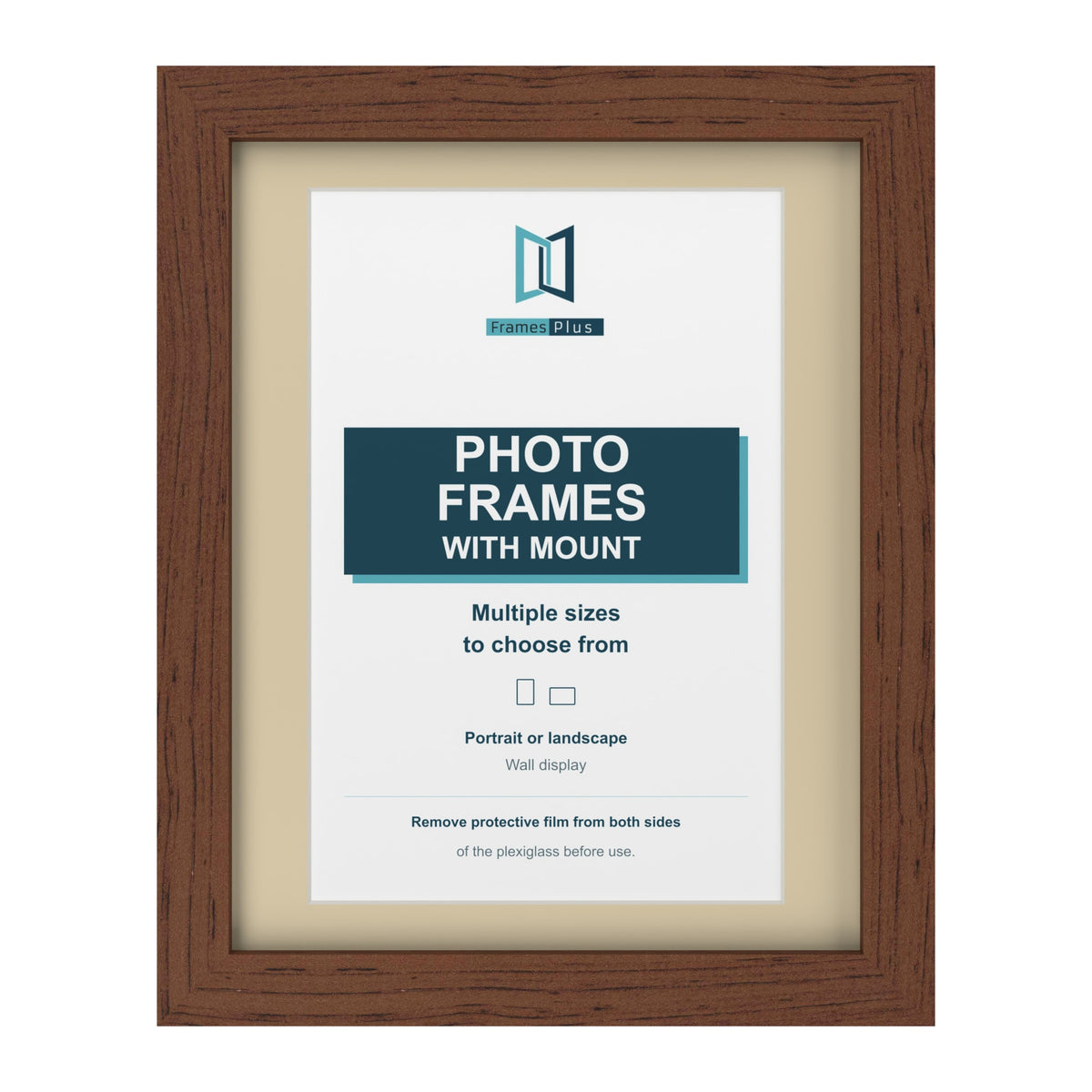 Dark Teak picture frame with an ivory mount