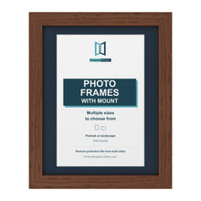 Dark Teak picture frame with a Pacific Blue mount