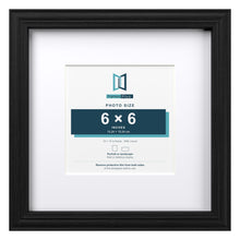 Devon Black 10 x 10 inch picture frame with a white mount for a 6 x 6 inch photo