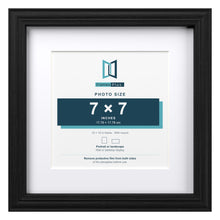 Devon Black 10 x 10 inch picture frame with a white mount for a 7 x 7 inch photo