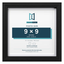 Devon Black 10 x 10 inch picture frame with a white mount for a 9 x 9 inch photo
