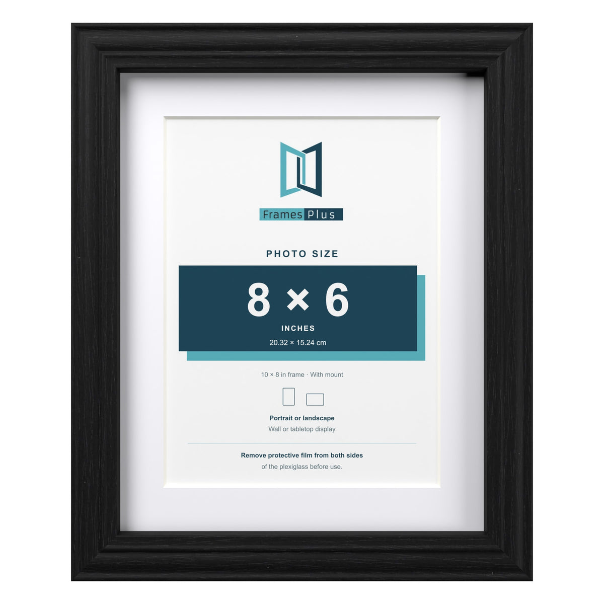 Devon Black 10 x 8 inch picture frame with a white mount for an 8 x 6 inch photo