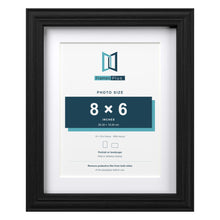 Devon Black 10 x 8 inch picture frame with a white mount for an 8 x 6 inch photo