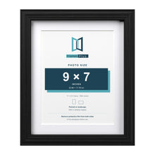 Devon Black 11 x 9 inch picture frame with a white mount for a 9 x 7 inch photo