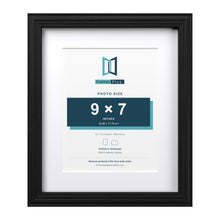 Devon Black 12 x 10 inch picture frame with a white mount for a 9 x 7 inch photo