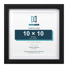 Devon Black 12 x 12 inch picture frame with a white mount for a 10 x 10 inch photo