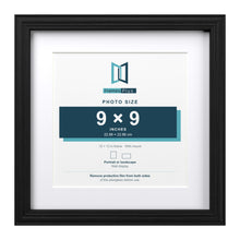 Devon Black 12 x 12 inch picture frame with a white mount for a 9 x 9 inch photo