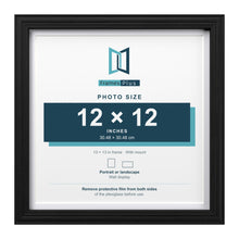 Devon Black 13 x 13 inch picture frame with a white mount for a 12 x 12 inch photo