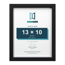 Devon Black 14 x 11 inch picture frame with a white mount for a 13 x 10 inch photo