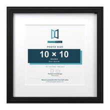 Devon Black 14 x 14 inch picture frame with a white mount for a 10 x 10 inch photo