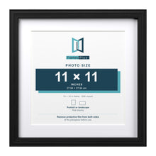Devon Black 14 x 14 inch picture frame with a white mount for an 11 x 11 inch photo
