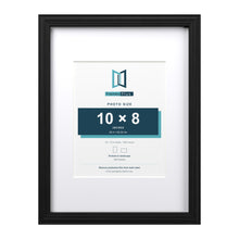 Devon Black 16 x 12 inch picture frame with a white mount for a 10 x 8 inch photo