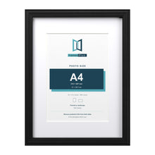 Devon Black 16 x 12 inch picture frame with a white mount for an A4 photo