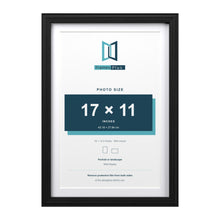 Devon Black 19 x 13 inch picture frame with a white mount for a 17 x 11 inch photo