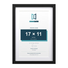 Devon Black 20 x 14 inch picture frame with a white mount for a 17 x 11 inch photo