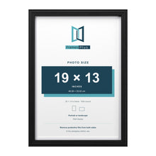 Devon Black 20 x 14 inch picture frame with a white mount for a 19 x 13 inch photo