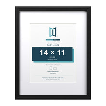 Devon Black 20 x 16 inch picture frame with a white mount for a 14 x 11 inch photo