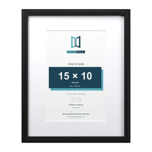 Devon Black 20 x 16 inch picture frame with a white mount for a 15 x 10 inch photo