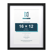 Devon Black 20 x 16 inch picture frame with a white mount for a 16 x 12 inch photo