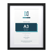 Devon Black 20 x 16 inch picture frame with a white mount for an A3 photo