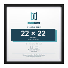 Devon Black 24 x 24 inch picture frame with a white mount for a 22 x 22 inch photo