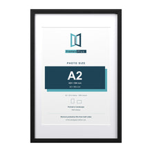 Devon Black 30 x 20 inch picture frame with a white mount for an A2 photo