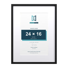 Devon Black 32 x 24 inch picture frame with a white mount for a 24 x 16 inch photo