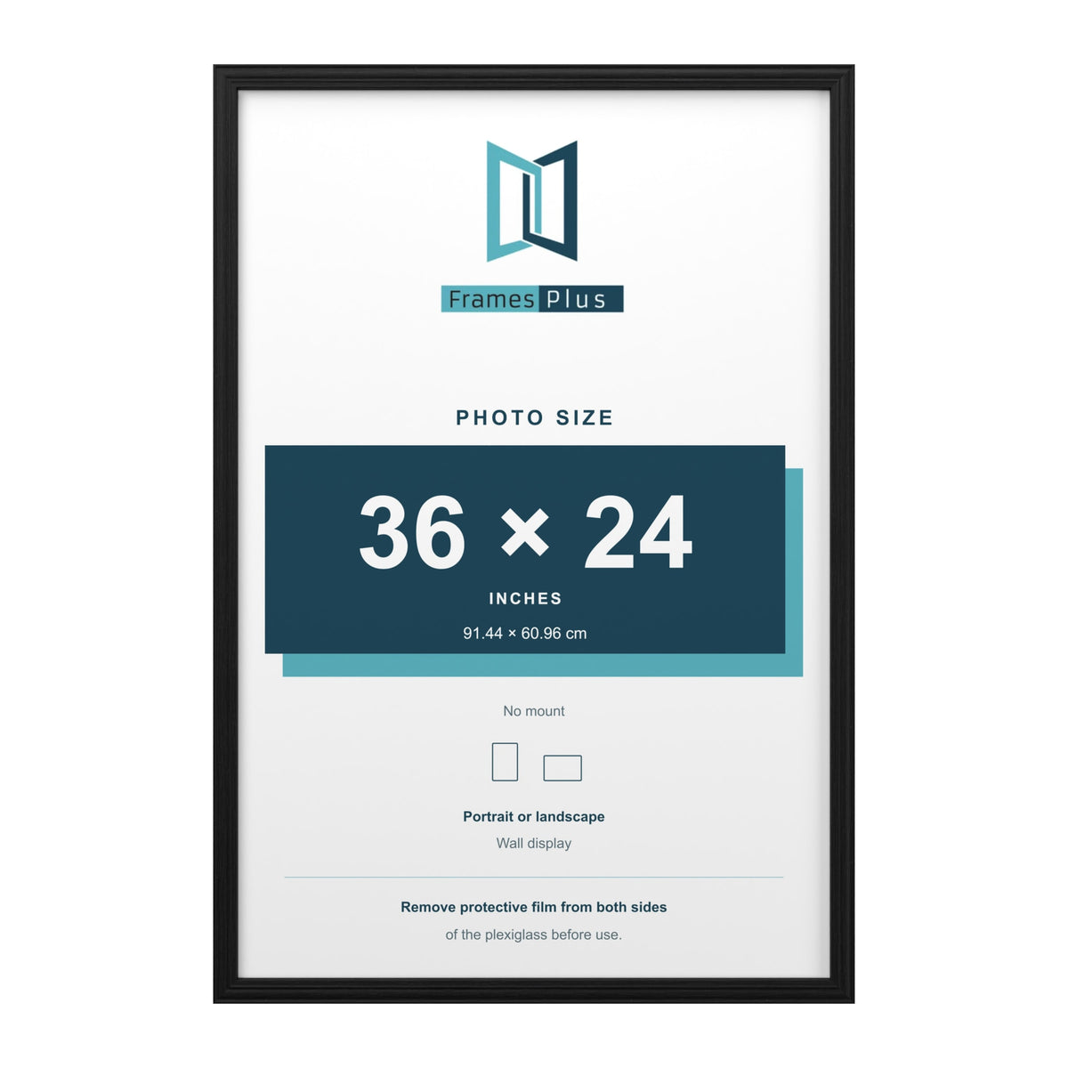 Devon Black picture frame for a 36 x 24 inch photo