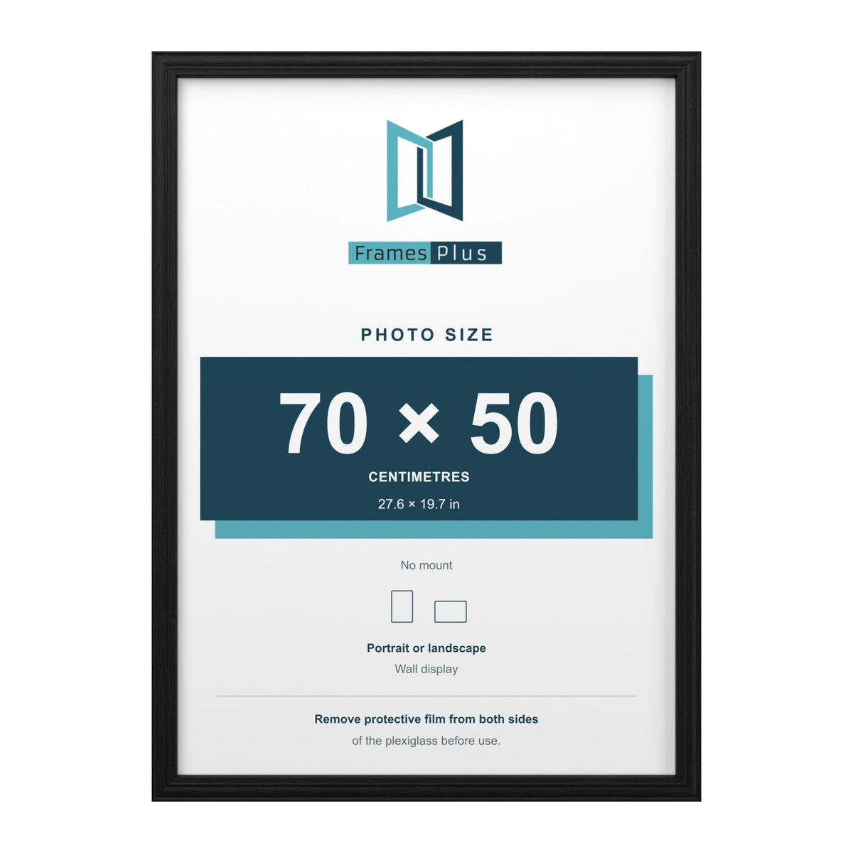 Devon Black picture frame for a 70 x 50 cm photo