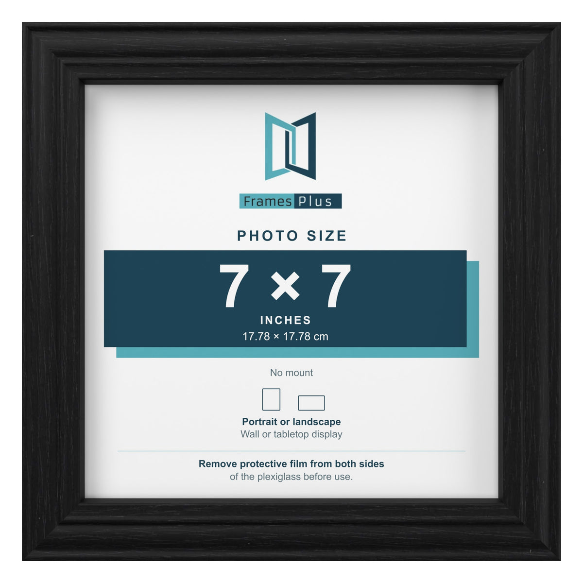 Devon Black picture frame for a 7 x 7 inch photo