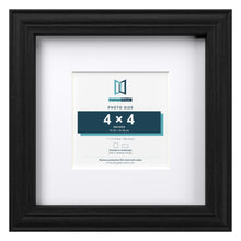 Devon Black 7 x 7 inch picture frame with a white mount for a 4 x 4 inch photo