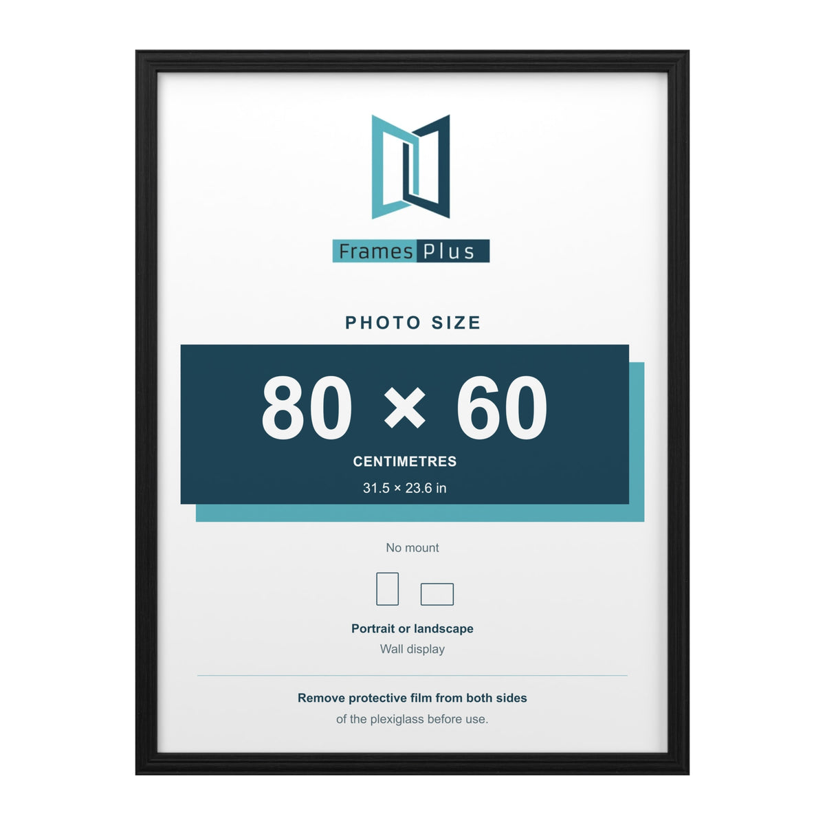 Devon Black picture frame for an 80 x 60 cm photo