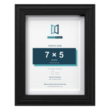 Devon Black 8 x 6 inch picture frame with a white mount for a 7 x 5 inch photo
