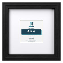 Devon Black 8 x 8 inch picture frame with a white mount for a 4 x 4 inch photo
