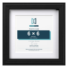 Devon Black 8 x 8 inch picture frame with a white mount for a 6 x 6 inch photo