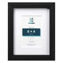 Devon Black 9 x 7 inch picture frame with a white mount for a 6 x 4 inch photo